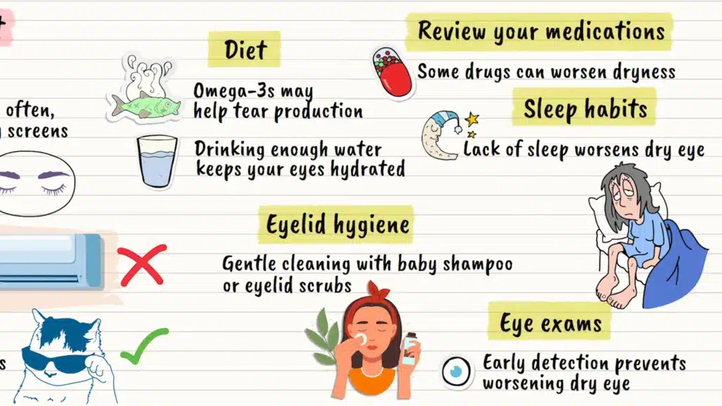 Dry eye syndrome prevention and management