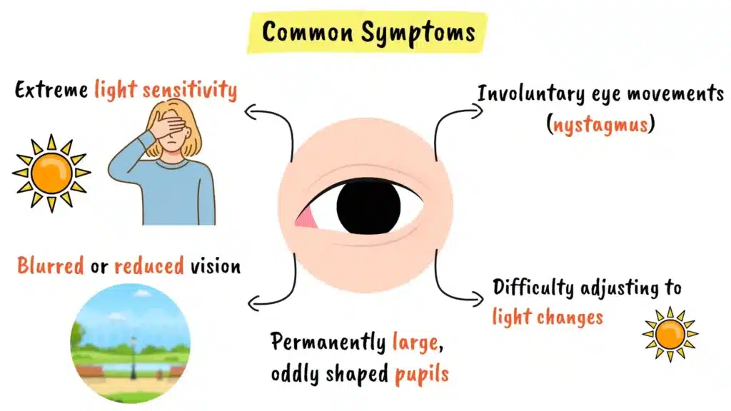 Common symptoms of Aniridia