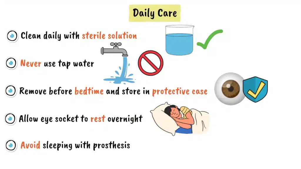 Daily care of Ocular Prosthesis