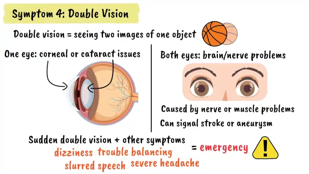 Double visions eye symptom
