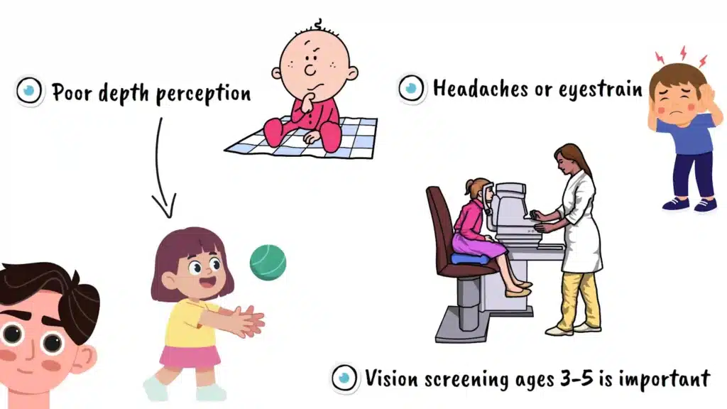 Poor depth of perception in Amblyopia
