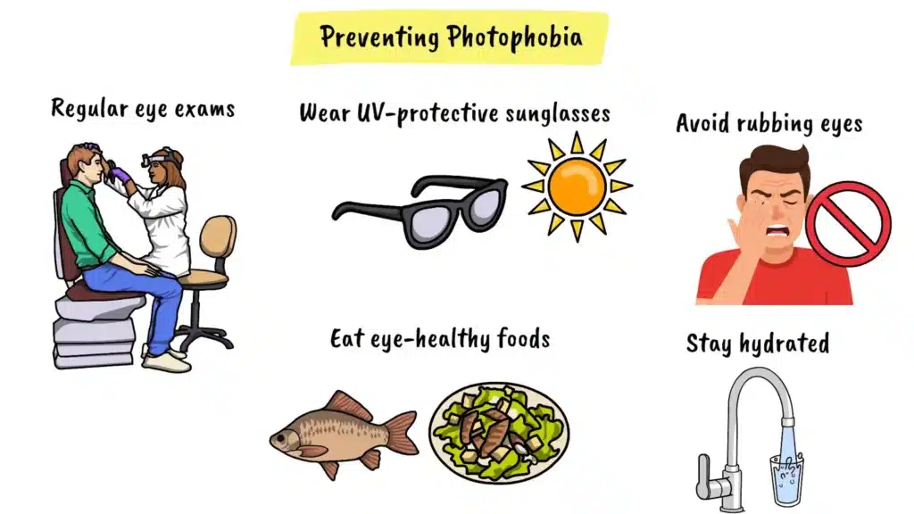 Prevention Tips of photophobia