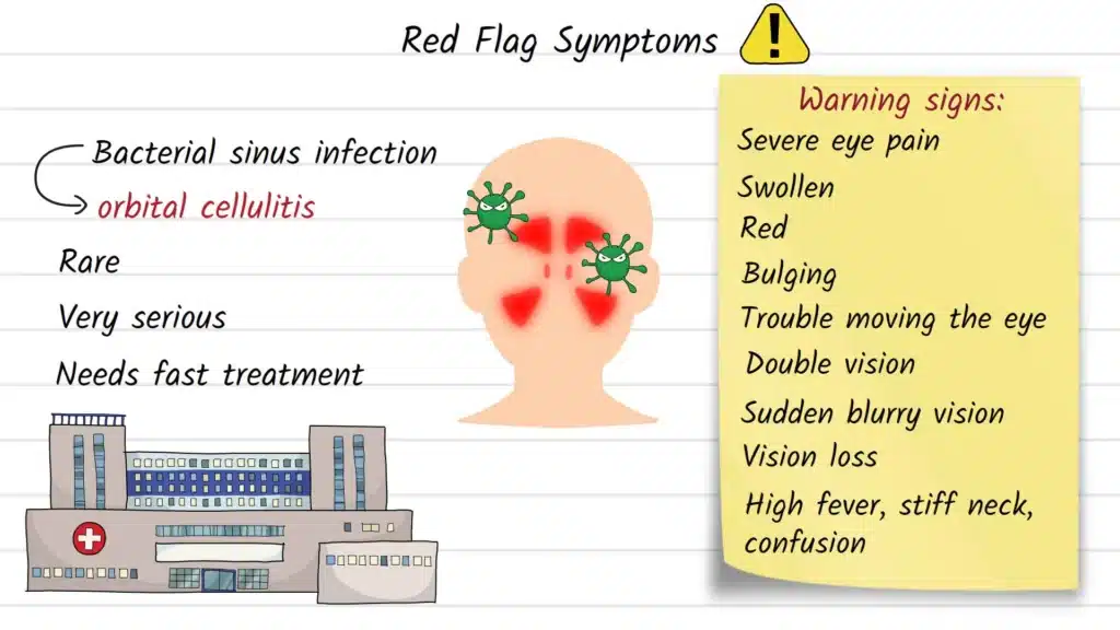 Warning signs during sinusitis